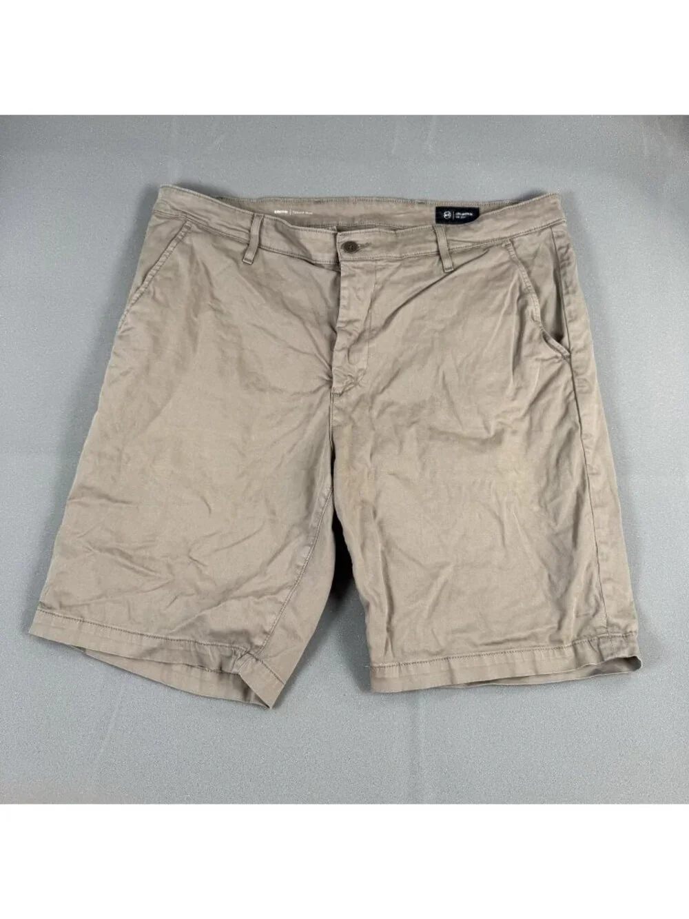 AG Adriano Goldschmied Griffin Shorts Mens Size 40 Beige Chino Stretch Casual